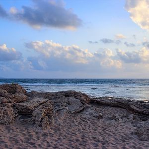 Preview wallpaper beach, sea, sand, clouds