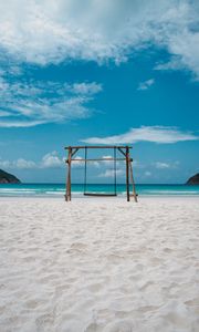 Preview wallpaper beach, sea, sand, swing, summer
