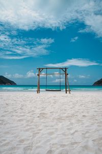 Preview wallpaper beach, sea, sand, swing, summer