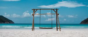 Preview wallpaper beach, sea, sand, swing, summer