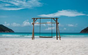 Preview wallpaper beach, sea, sand, swing, summer