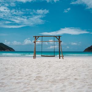 Preview wallpaper beach, sea, sand, swing, summer