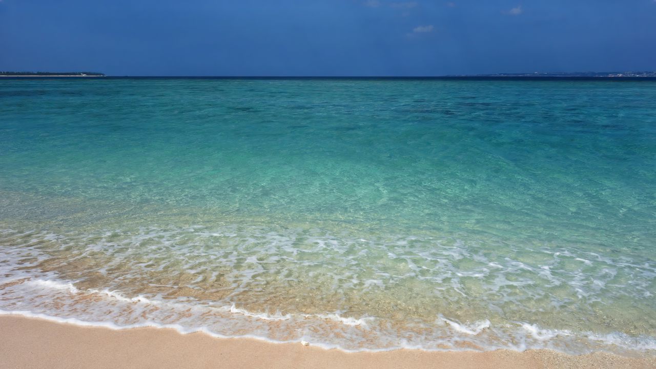 Wallpaper beach, sea, sea foam, horizon, nature