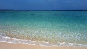 Preview wallpaper beach, sea, sea foam, horizon, nature