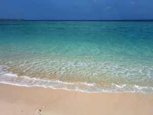 Preview wallpaper beach, sea, sea foam, horizon, nature