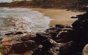 Preview wallpaper beach, sea, stones, nature