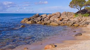 Preview wallpaper beach, sea, stones, landscape, nature