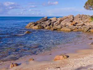 Preview wallpaper beach, sea, stones, landscape, nature