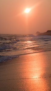 Preview wallpaper beach, sea, sun, sunset