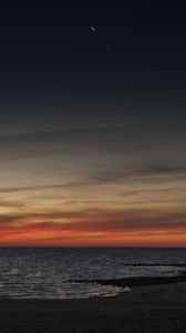 Preview wallpaper beach, sea, sunset, dark