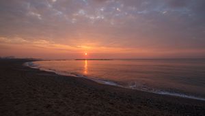 Preview wallpaper beach, sea, sunset, evening