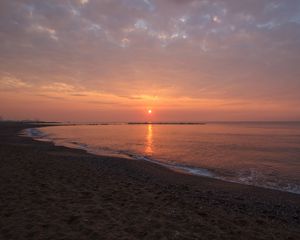 Preview wallpaper beach, sea, sunset, evening