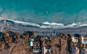 Preview wallpaper beach, sea, tropics, summer, aerial view