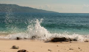 Preview wallpaper beach, sea, water, spray, landscape
