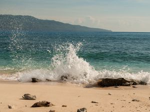 Preview wallpaper beach, sea, water, spray, landscape