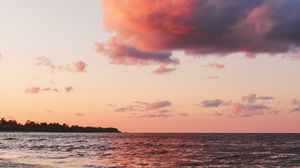 Preview wallpaper beach, sea, waves, sunset