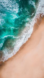 Preview wallpaper beach, sea, waves, aerial view