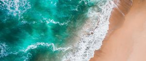 Preview wallpaper beach, sea, waves, aerial view