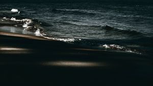 Preview wallpaper beach, sea, waves, landscape, dark