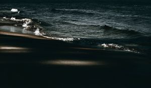 Preview wallpaper beach, sea, waves, landscape, dark