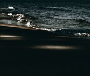 Preview wallpaper beach, sea, waves, landscape, dark