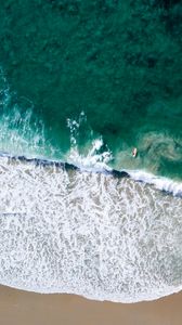 Preview wallpaper beach, sea, waves, water, summer, aerial view