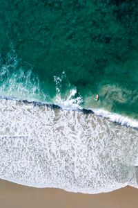 Preview wallpaper beach, sea, waves, water, summer, aerial view