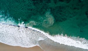 Preview wallpaper beach, sea, waves, water, summer, aerial view