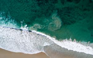 Preview wallpaper beach, sea, waves, water, summer, aerial view