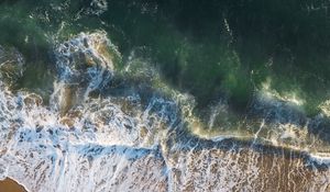 Preview wallpaper beach, sea, waves, summer, aerial view