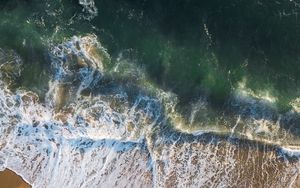 Preview wallpaper beach, sea, waves, summer, aerial view