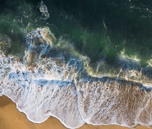 Preview wallpaper beach, sea, waves, summer, aerial view