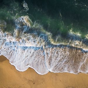 Preview wallpaper beach, sea, waves, summer, aerial view
