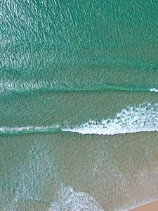 Preview wallpaper beach, sea, waves, water, aerial view, blue