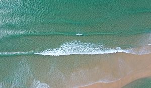 Preview wallpaper beach, sea, waves, water, aerial view, blue