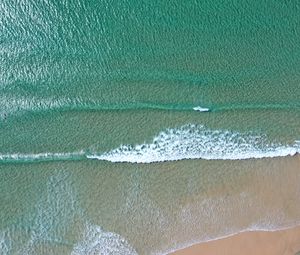 Preview wallpaper beach, sea, waves, water, aerial view, blue