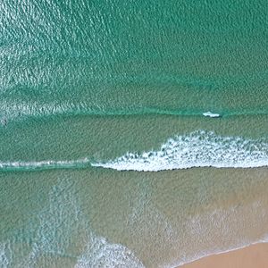 Preview wallpaper beach, sea, waves, water, aerial view, blue