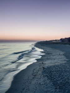 Preview wallpaper beach, sea, waves, twilight, landscape