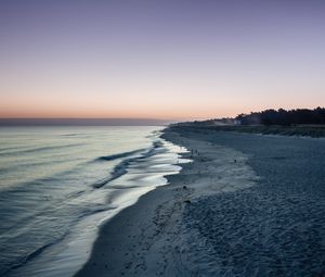 Preview wallpaper beach, sea, waves, twilight, landscape