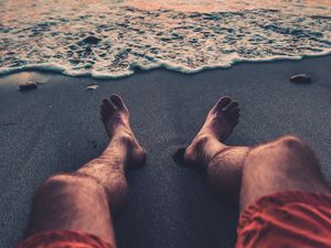 Preview wallpaper beach, shore, legs, rest