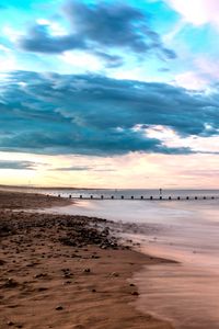 Preview wallpaper beach, shore, sea, water, horizon, landscape