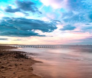 Preview wallpaper beach, shore, sea, water, horizon, landscape