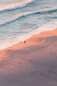 Preview wallpaper beach, silhouette, aerial view, sea, coast