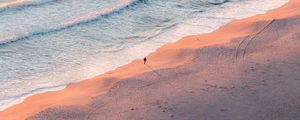 Preview wallpaper beach, silhouette, aerial view, sea, coast