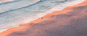 Preview wallpaper beach, silhouette, aerial view, sea, coast