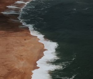 Preview wallpaper beach, silhouette, sad, alone
