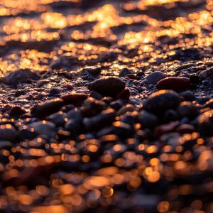 Preview wallpaper beach, stones, pebbles, macro