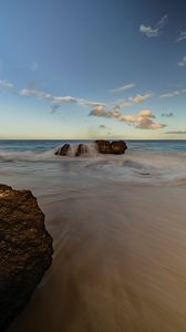 Preview wallpaper beach, stones, water, sea, coast