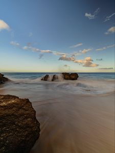 Preview wallpaper beach, stones, water, sea, coast