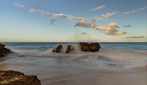 Preview wallpaper beach, stones, water, sea, coast